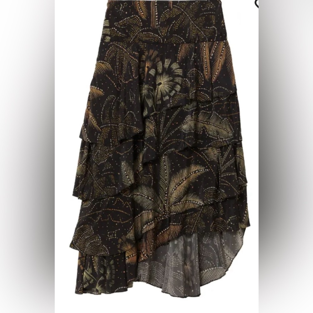 FARM Rio foliage tiered printed midi skirt ***Rare Print to find***
